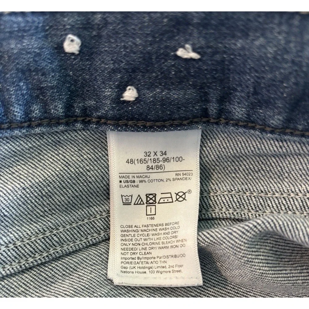 Banana Republic Straight Fit Medium Wash Blue Denim Jeans Men's Size 32 X 34